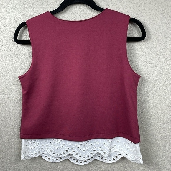 Disney G Giuliana Alice Through The Looking Glass Faux Leather Eyelet Lace Top - Picture 3 of 7